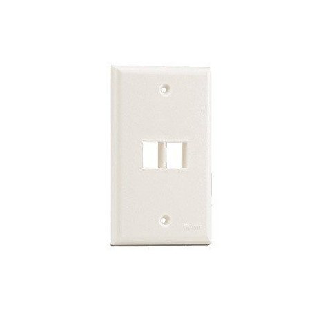 Placa de pared vertical, salida para 2 puertos - Blanco mate