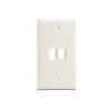 Placa de pared vertical, salida para 2 puertos - Blanco mate
