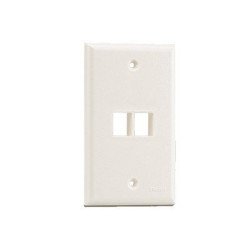 Placa de pared vertical, salida para 2 puertos - Blanco