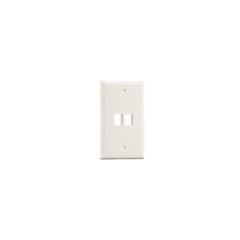 Placa de pared vertical, salida para 2 puertos - Blanco