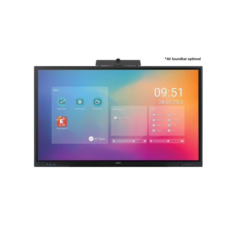 Sharp AQUOS BOARD Pizarrón Interactivo Infrarrojo LCD 75” 4K, 16, 7, 3 años garantía sitio