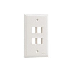 Placa de pared vertical, salida para 4 puertos - Marfil