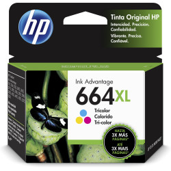 Cartucho de tinta HP 664XL tricolor original alto rendimiento