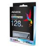 Memoria USB ADATA UE800, 128 GB, USB Tipo C, 3.2 Gen 2 (3.1 Gen 2), 1000 MB/s, Deslizar, Plata