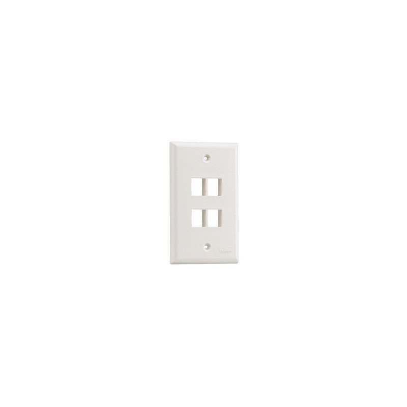 Placa de pared vertical, salida para 4 puertos - Blanco mate