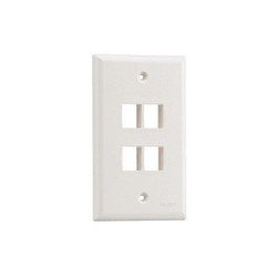 Placa de pared vertical, salida para 4 puertos - Blanco