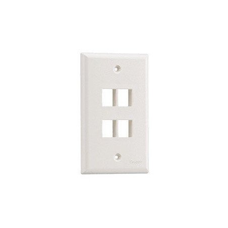 Placa de pared vertical, salida para 4 puertos - Blanco