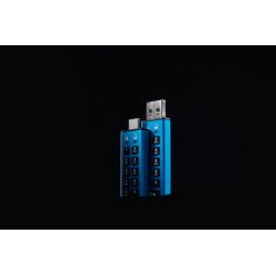 Memoria USB Kingston Technology IronKey Keypad 200, 8 GB, USB tipo A, 3.2 Gen 1 (3.1 Gen 1), 145 MB/s, Funda, Azul