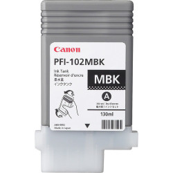 Tanque de tinta Canon negro mate PFI-102 MBK compatible con IPF605, 510, 650, 655, 710, 750
