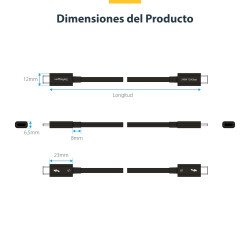 Cable Thunderbolt 5 de 3m - 80Gbps hasta 120Gbps - PD 240W - 8K 60Hz