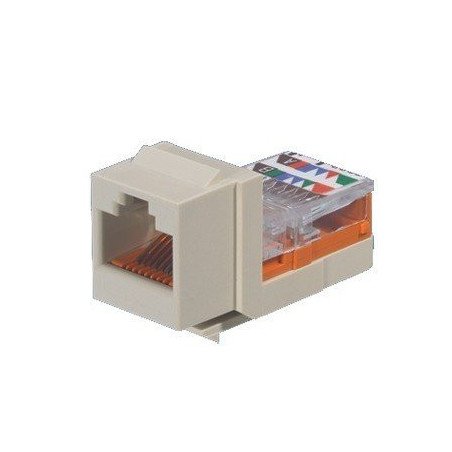 Módulo Jack Leadframe, keystone, Categoría 5e, de 8 posiciones y 8 cables - Blanco mate