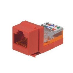 Módulo Jack Leadframe, keystone, Categoría 5e, de 8 posiciones y 8 cables - Rojo