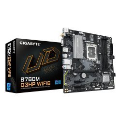 Tarjeta madre GIGABYTE B760M D3HP WIFI6, Intel, LGA 1700, Celeron, Core i3 12th 13th14th Gen, DDR5-SDRAM, 192 GB