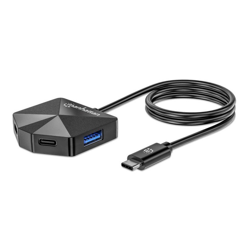 Hub Alámbrico Manhattan 181150, USB 3.2 Gen 2 (3.1 Gen 2) Type-C, Negro, 5 Gbit/s, Plástico, USB