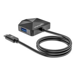 Hub Alámbrico Manhattan 181150, USB 3.2 Gen 2 (3.1 Gen 2) Type-C, Negro, 5 Gbit/s, Plástico, USB