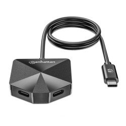 Hub Alámbrico Manhattan 181150, USB 3.2 Gen 2 (3.1 Gen 2) Type-C, Negro, 5 Gbit/s, Plástico, USB