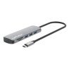 Hub Alámbrico Manhattan 190459, USB 3.2 Gen 1 (3.1 Gen 1) Type-C, 100 W, 10,100,1000 Mbit/s, Gris, Space Grey