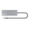 Hub Alámbrico Manhattan 190459, USB 3.2 Gen 1 (3.1 Gen 1) Type-C, 100 W, 10,100,1000 Mbit/s, Gris, Space Grey
