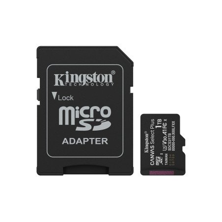 MicroSDXC Clase 10 Kingston Technology Canvas Select Plus Gen3, 1 TB, UHS-I, 150 MB/s, Class 3 (U3)