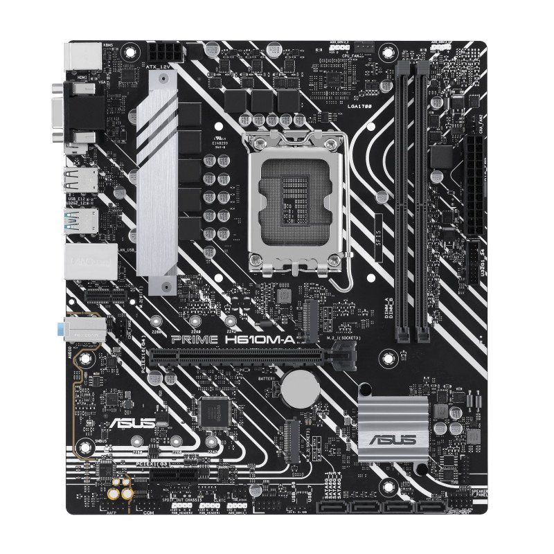 Tarjeta madre Asus PRIME H610M-A Intel s-1700 14a gen, 2x DDR5 4800, HDMI, DP, VGA, 2x m.2, 2x USB 3.2, micro ATX Tarjeta madre Asus PRIME H610M-A Intel s-1700 14a gen, 2x DDR5 4800, HDMI, DP, VGA, 2x m.2, 2x USB 3.2, micro ATX
