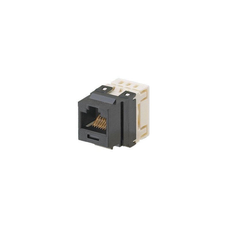 Conector modular punchdown, keystone, Categoría 6, de 8 posiciones y 8 cables - Negro