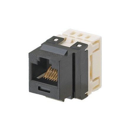 Conector modular punchdown, keystone, Categoría 6, de 8 posiciones y 8 cables - Negro