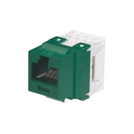 Conector modular punchdown, keystone, Categoría 6, de 8 posiciones y 8 cables - Verde