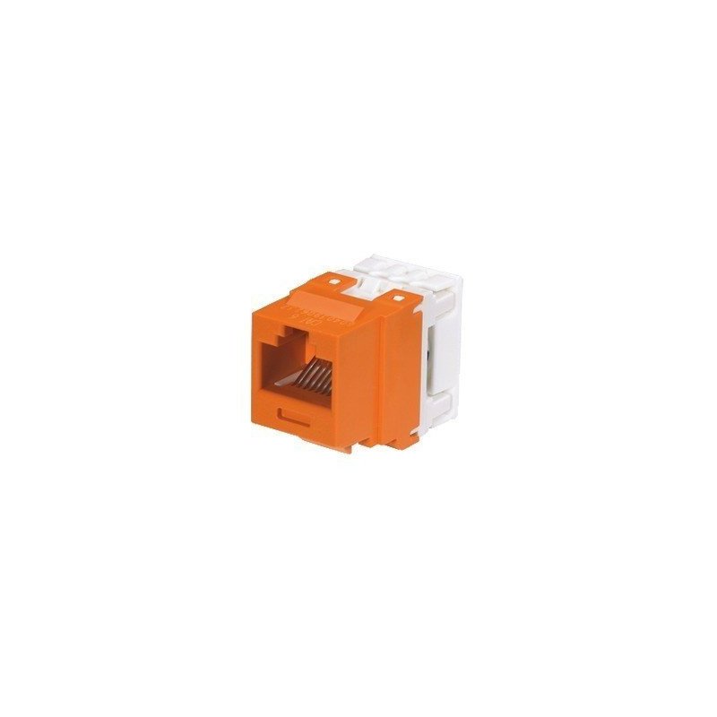 Conector modular punchdown, keystone, Categoría 6, de 8 posiciones y 8 cables - Naranja