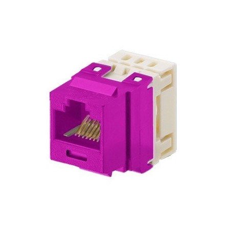 Conector modular punchdown, keystone, Categoría 6, de 8 posiciones y 8 cables - Violeta
