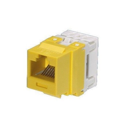 Conector modular punchdown, keystone, Categoría 6, de 8 posiciones y 8 cables - Amarillo
