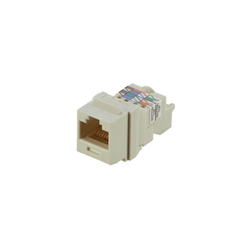 Módulo Jack Estilo TP, keystone, Categoría 6, de 8 posiciones y 8 cables - Blanco Mate