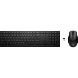 Conjunto de teclado y mouse inalámbricos HP 655, Completo (100%), RF inalámbrico, Interruptor de membrana, Negro