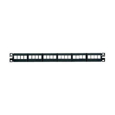 Panel de distribución NetKey™, 24 puertos, 1 RU, negro, hasta 24 módul