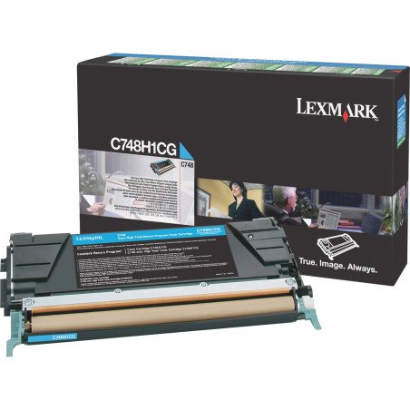Tóner Lexmark C748H1CG, 10000 páginas, cian, para Lexmark C748