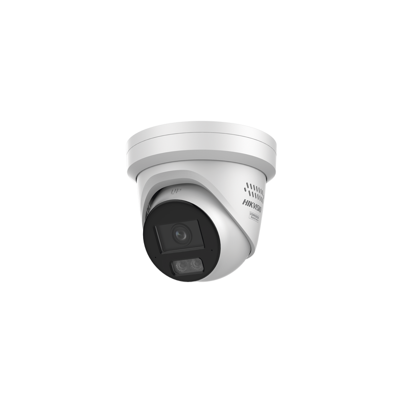 Cámara Turret IP 8 Megapixel, Lente 2, 8 mm, 30 mts IR + Luz Blanca, 2 Micrófonos Integrados, Exterior IP67, Estrobo Luz Blanca,