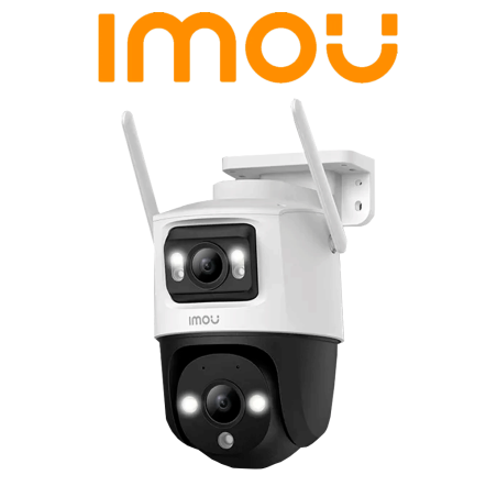 Cámara IP PT Wifi Dual de 8MP con lente fijo y PT de 3 MP, visión noct