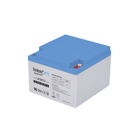 Batería 12 V, 26 Ah, UL, Tecnología AGM, Vida útil promedio de 5 años, Para uso en equipo electrónico, Alarmas de Intrusión, Inc