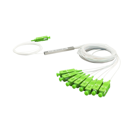 Splitter (Divisor Óptico) tipo PLC, de 1x8, conectores SC/APC