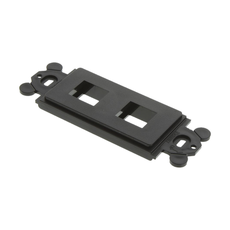 Marco de Módulo Dúplex, Para Placas Frontales Estándar GFCI, Acepta 2 Módulos Keystone, Color Negro