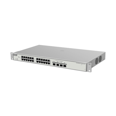 Switch Administrable PoE Capa 2+ Plus, con 24 puertos Gigabit PoE 802, 3af/at + 4 SFP+ para fibra 10Gb, gestión gratuita desde l