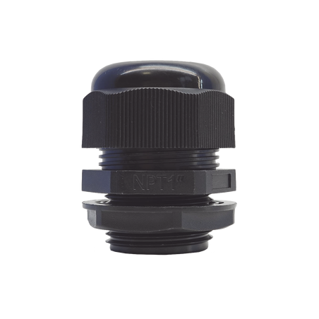 Conector Plástico Negro Tipo Glándula para Rosca NPT 1"