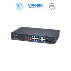 Switch PoE no administrable, 8 puertos PoE FE, 2 puertos GBE/SFP Combo, 110W Totales, 30W por puerto, Modo Extendido hasta 250m,