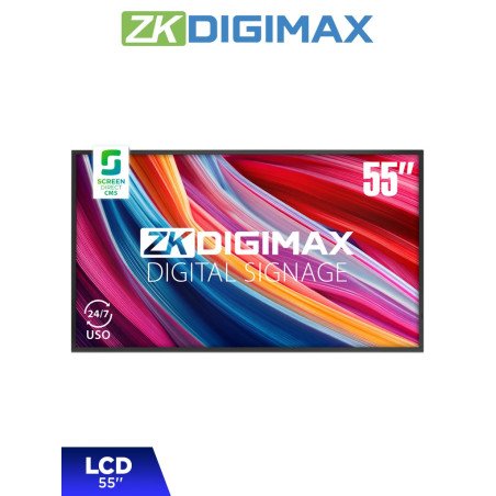 Pantalla LCD Profesional 55", resolución 4K UHD, Android 9, 500 Nits, Reproducción Inalámbrica, Videowall 5x5, Uso 24/7