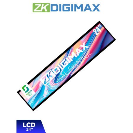 Pantalla LCD Estrecha de 24" para Estantería, Ultrapanorámica, Resolución Full HD, Android 8, 1, Alta Brillantez