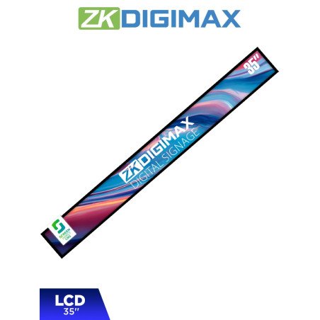 Pantalla LCD Estrecha de 35" para Estantería, Ultrapanorámica, Resolución Full HD, Android 8, 1, Alta Brillantez