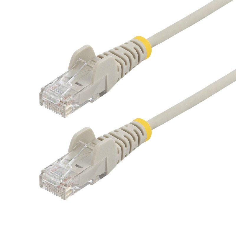 Cable Ethernet CAT6 Delgado de 15m Gris, UTP, Cobre Puro, 28AWG, RJ45, Snagless, LSZH, Probado con Fluke, Cable for Dispositivo