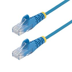 Cable Ethernet CAT6 Delgado de 15m Azul, UTP, Cobre Puro, 28AWG, RJ45, Snagless, LSZH, Probado con Fluke, Cable for Dispositivo