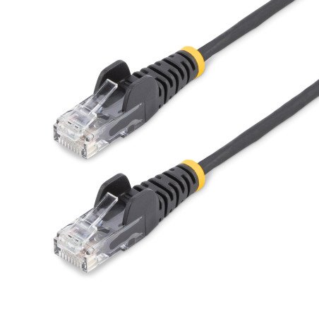 Cable Ethernet CAT6 Delgado de 15m Negro, UTP, Cobre Puro, 28AWG, RJ45, Snagless, LSZH, Probado con Fluke, Cable for Dispositivo