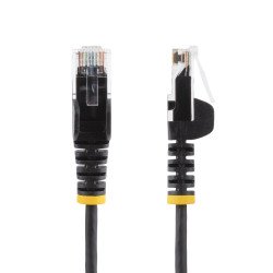 Cable Ethernet CAT6 Delgado de 15m Negro, UTP, Cobre Puro, 28AWG, RJ45, Snagless, LSZH, Probado con Fluke, Cable for Dispositivo