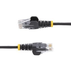 Cable Ethernet CAT6 Delgado de 15m Negro, UTP, Cobre Puro, 28AWG, RJ45, Snagless, LSZH, Probado con Fluke, Cable for Dispositivo